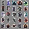 50pcs Gothic Death God Waterproof Stickers for Halloween - Perfect for Suitcases, Phones, Thermos Cups & Journals