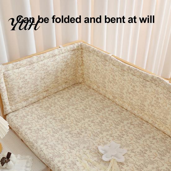 Protection de lit bébé facile à installer Coton Bumper Pad pour nouveau-nés, Anti-collision Respirant Matelassage Fixe Doublure de lit pour tout-petits, Doublure de protection douce