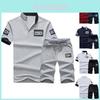 Men Stand Collar Crew Neck T-shirt Shorts Suit Comfortable And Breathable Set For Casual Style