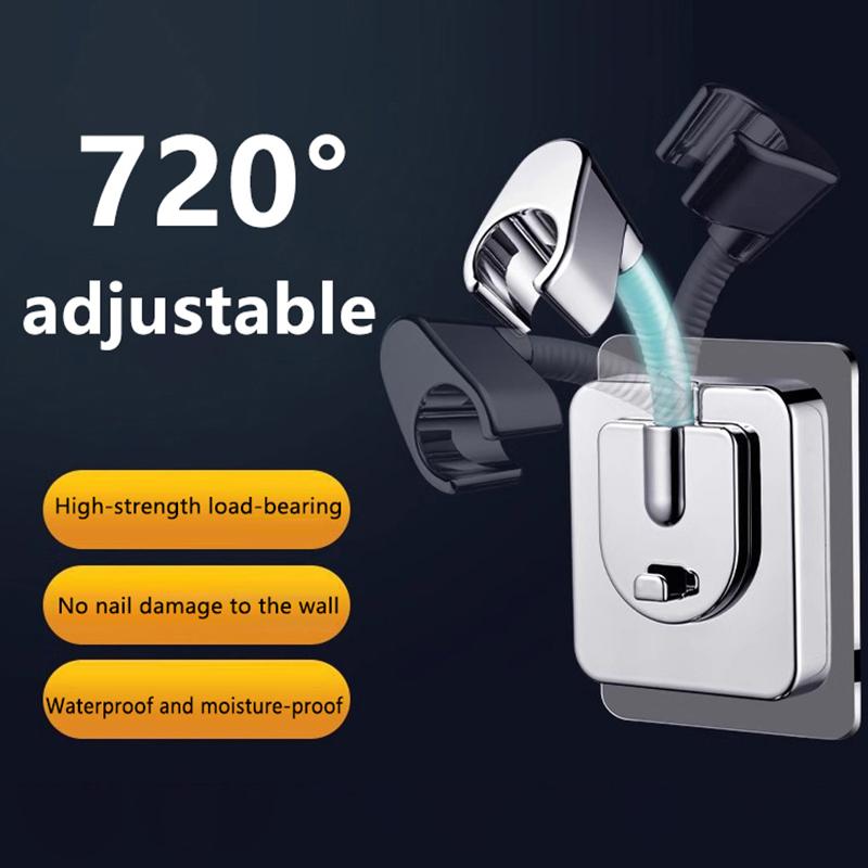 Adjustable Shower Head Holder With 360 Degree Rotation Compatible With Most Shower Heads Easy To Install Requiring No Drilling