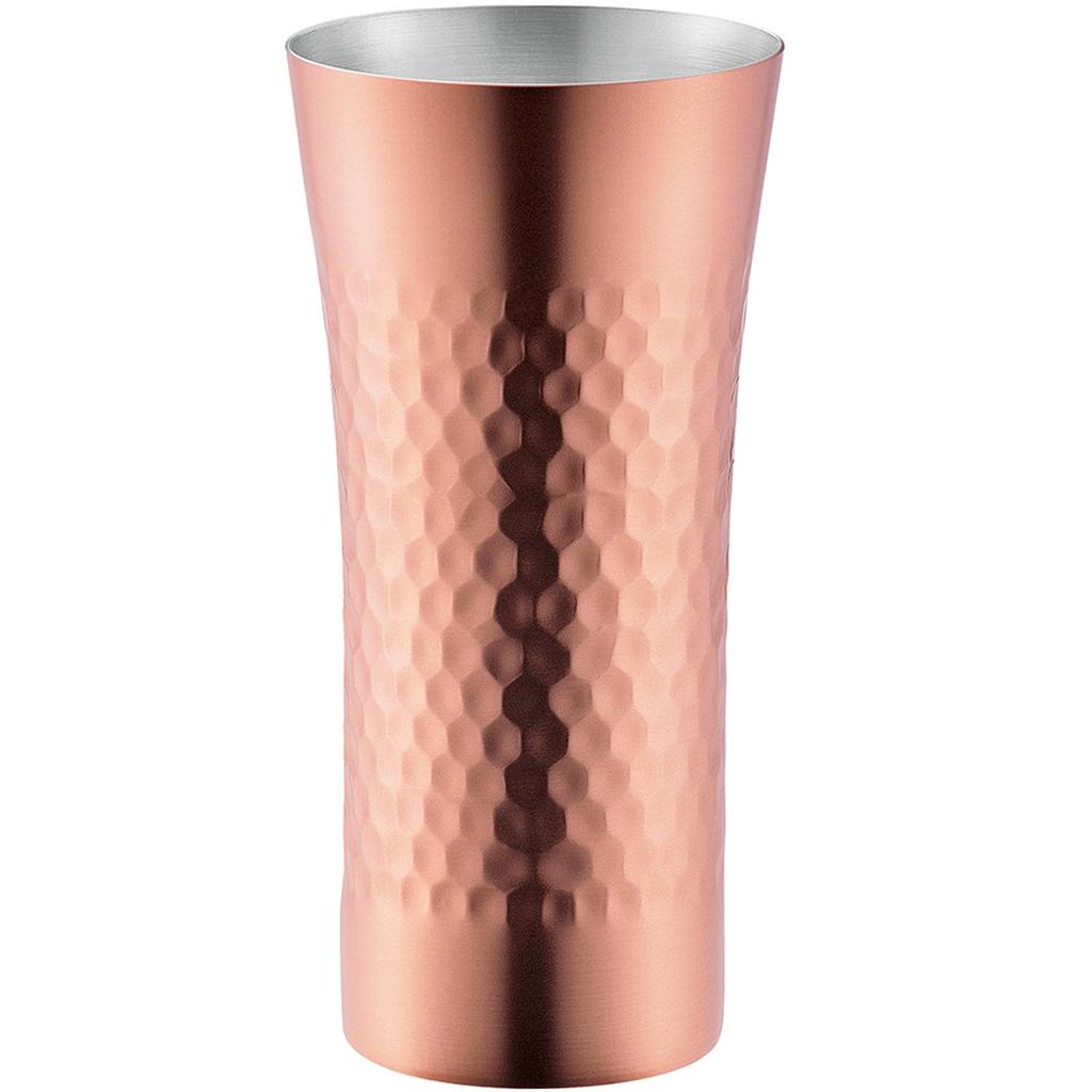 Nagao Hashimoto Metal Tumbler, 350ml, Hammered Matte Finish, Pure Copper, Made in Japan, Tsubame-Sanjo, HK-3