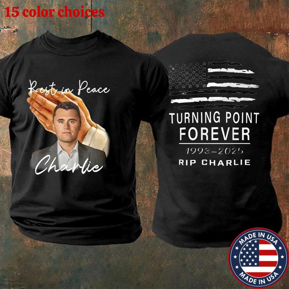 Charlie Kirk Shirt Turning Point Forever 1993-2026 RIP CHARLIE! Patriot T-Shirt M