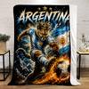 Argentinian Puma Soccer Design Flannel Blanket for bedroom, living room, sofa, and nap sofas