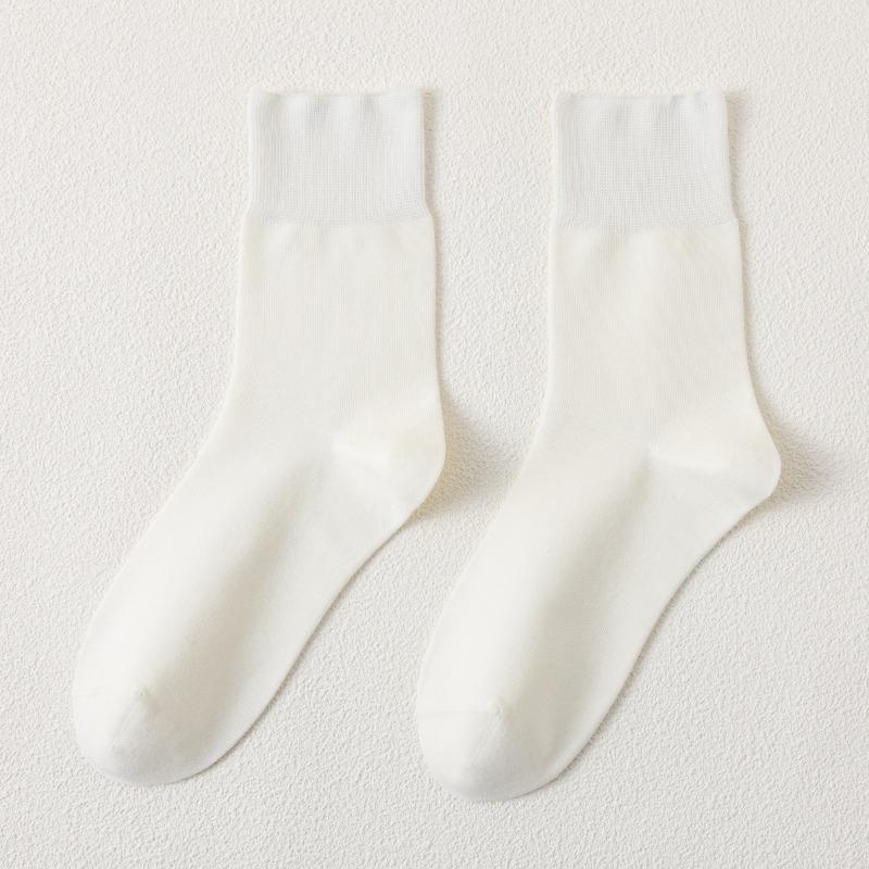 Female Spring and Summer Thin Cotton Pure Color Deodorizing Sweat Absorption Anti Pilling All Go Boneless Tube Socks