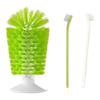 3 Piece Pet Cup Brush Set With Suction Base, Large Cup Brush and Detail Brushes for Water Cups, Food Cups and Bottom Reach Daily Use