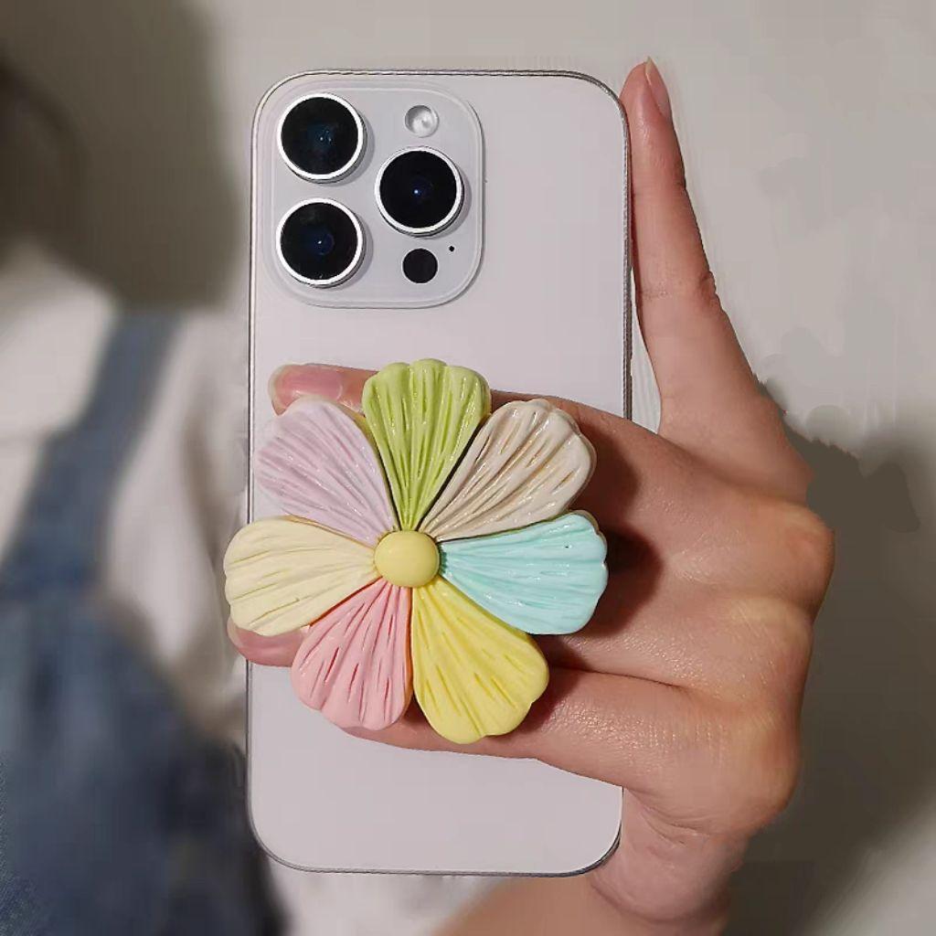 Creative Rainbow Flower Phone Stand, Air-Cushioned, Foldable, Hands-Free