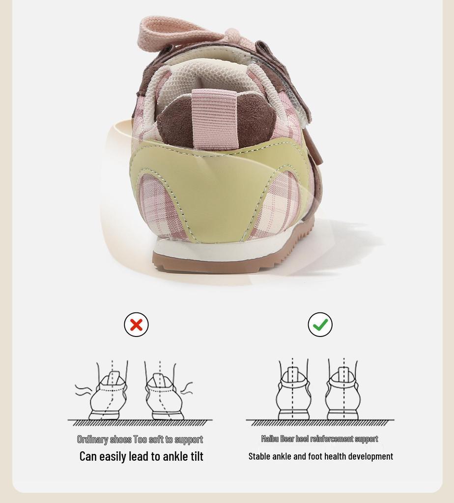 Dětské kostkované sportovní boty 2026 s barevnými bloky, protiskluzové, měkká podrážka, německé tréninkové tenisky pro chlapce a dívky