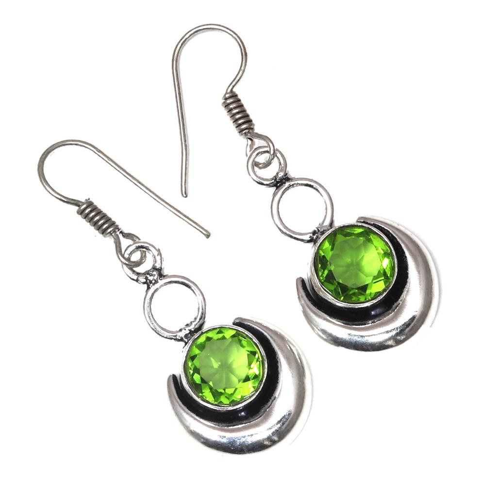 Peridot Quartz Gemstone Handmade Ethnic Jewelry Necklace Set 18-20''