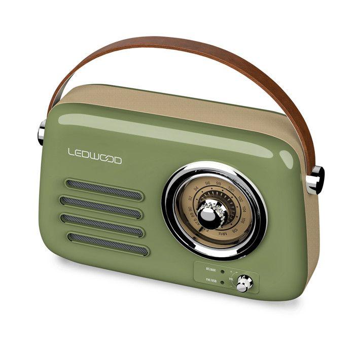 Radio Portable - LEDWOOD - ALMA - FM - Bluetooth - 30W - Vert Olive