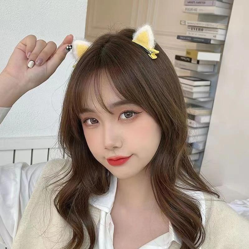 1 Pair Women Plush Hair Clip Fashion Colorful Cat Ear Hairpin Female Small Hair Clip Girls Hair Accessories