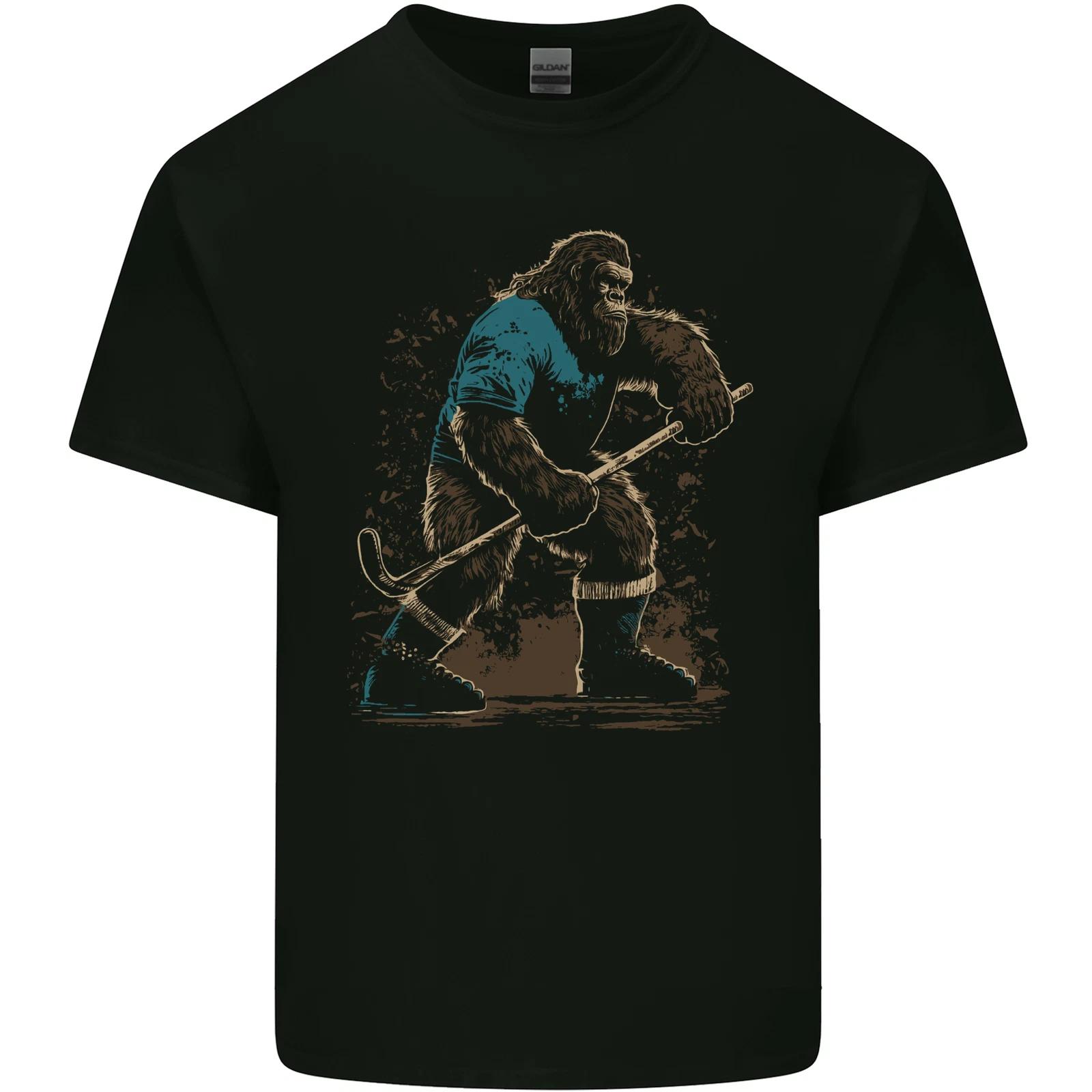 Bigfoot Hockey Player Kids T-Shirt Childrens 4XL