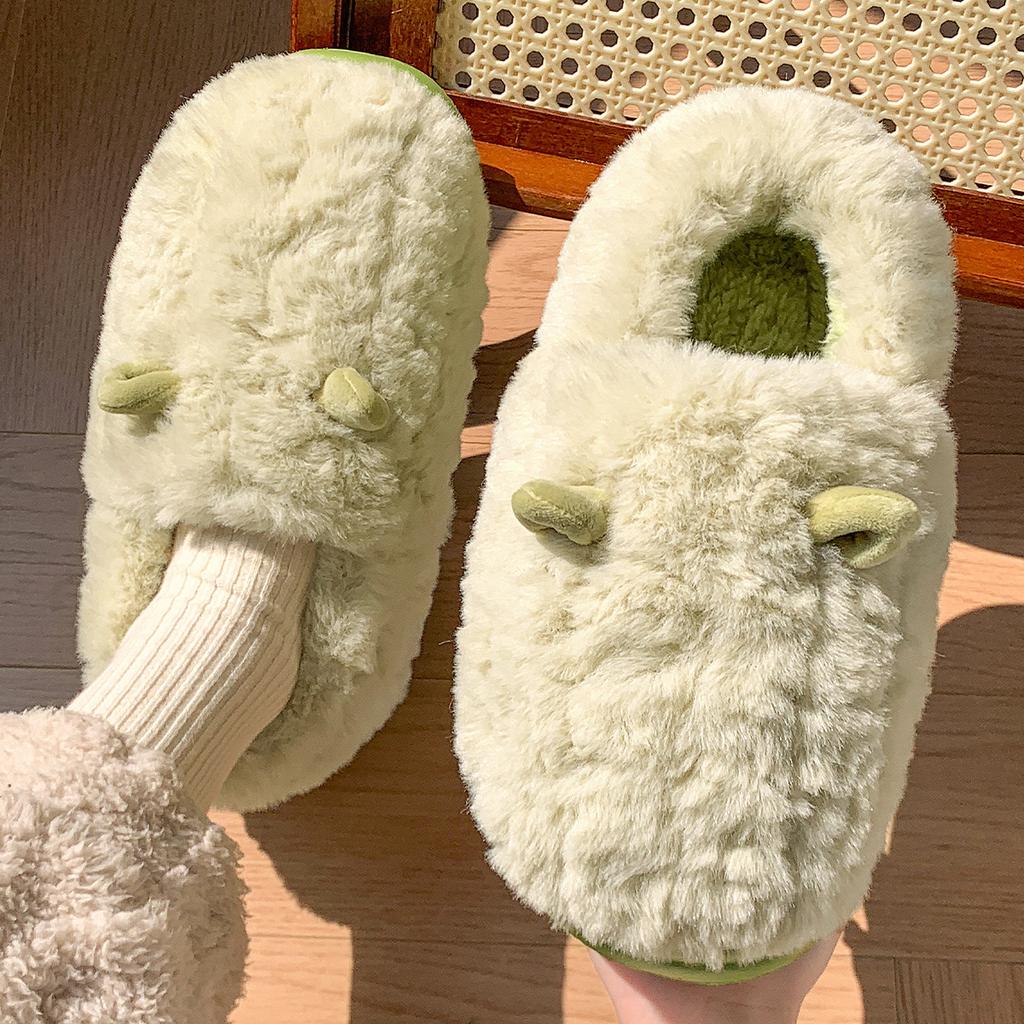 Cotton slippers women's autumn and winter new bags and indoor home home warmth couple plush cotton shoes men
