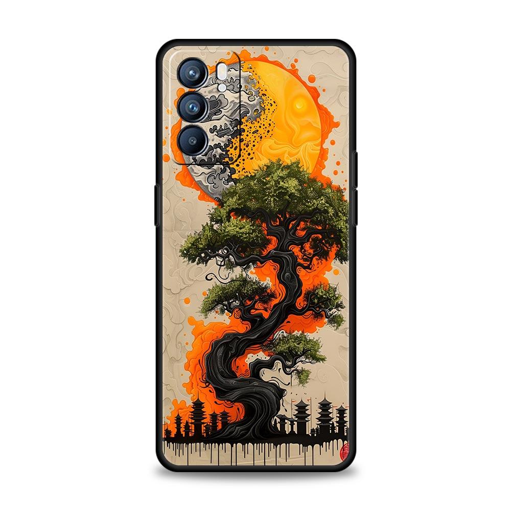 Japanese Style Art Japan Phone Case For Oppo Reno14 Reno13 Reno12 11 F 10 Find X5 X9 Pro A54 5G A53 A9 A16 A78 4G A80 A98 Cover
