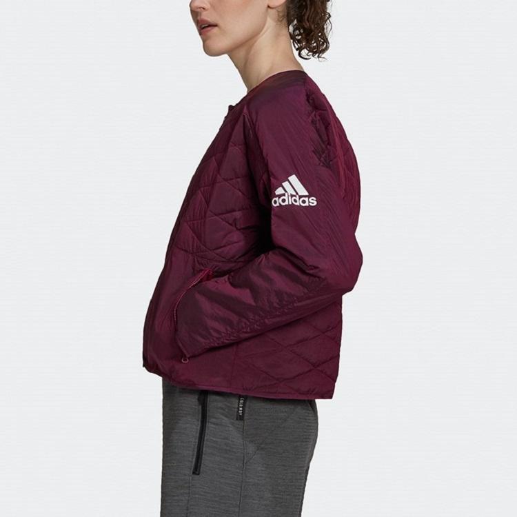(WMNS) Adidas W ZNE Padded JK Cardigan Casual Sports Jacket Wine Red Women's FS2434