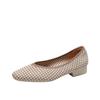 New Mid-heel Flying-woven Women's Shoes Woven Breathable Fashion Light-mouth Soft-soled Women's Single Shoes