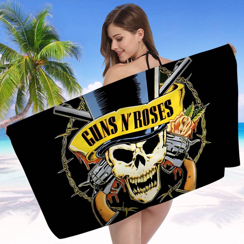 G-Guns N R-Roses Rock Anime Beach Swimming Towel Soft Absorbent Washcloth Children's Gifts for Kids Travel Camping Gym