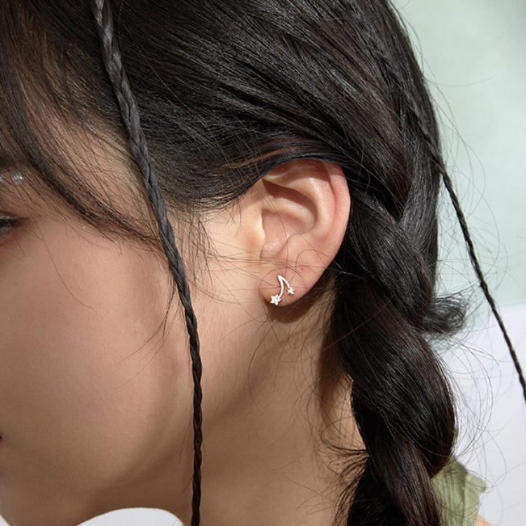 925 Sterling Silver Small Star Stud Earrings for Women - Delicate, Cute Ear Accessories