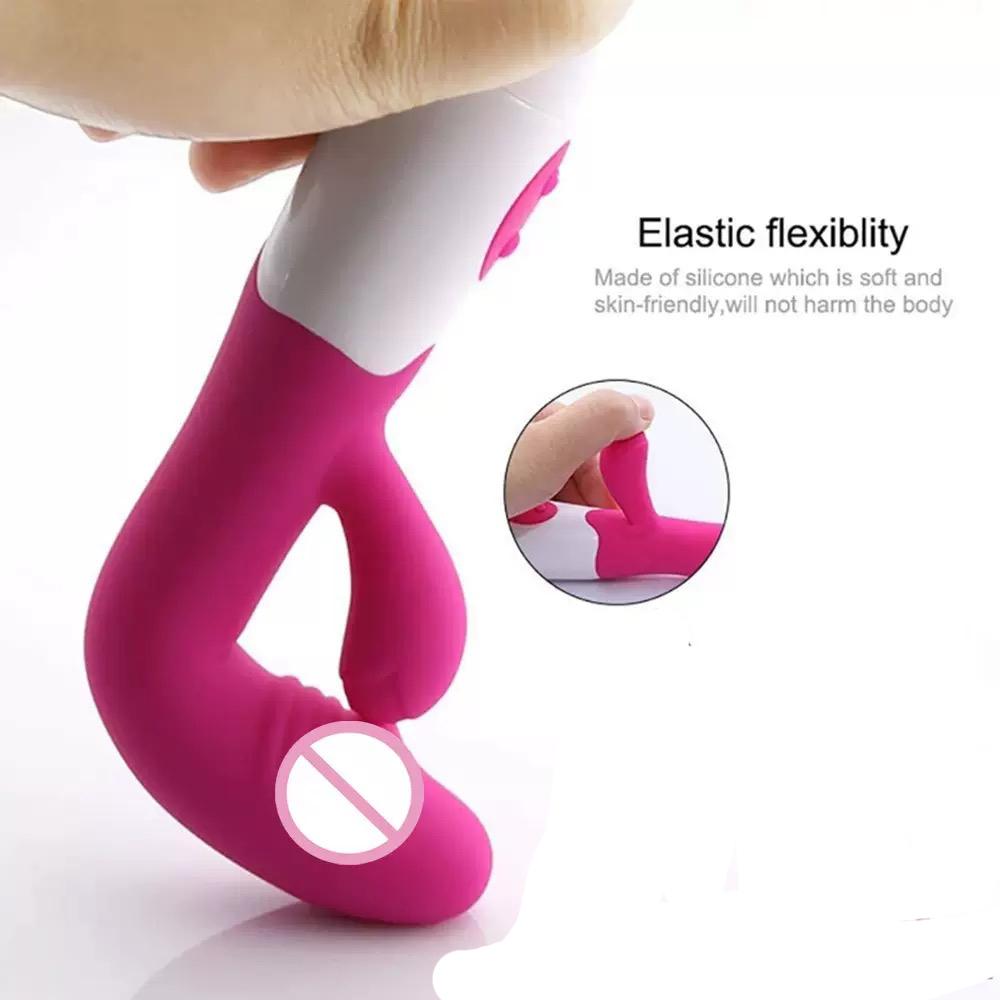 New Rabbit Vibrator for Women 30 Speed Rechargeable G Spot Clitoris Stimulator Dildo Vagina Female Climax Masturbator Sex Toys for Aldult Insert Dildo