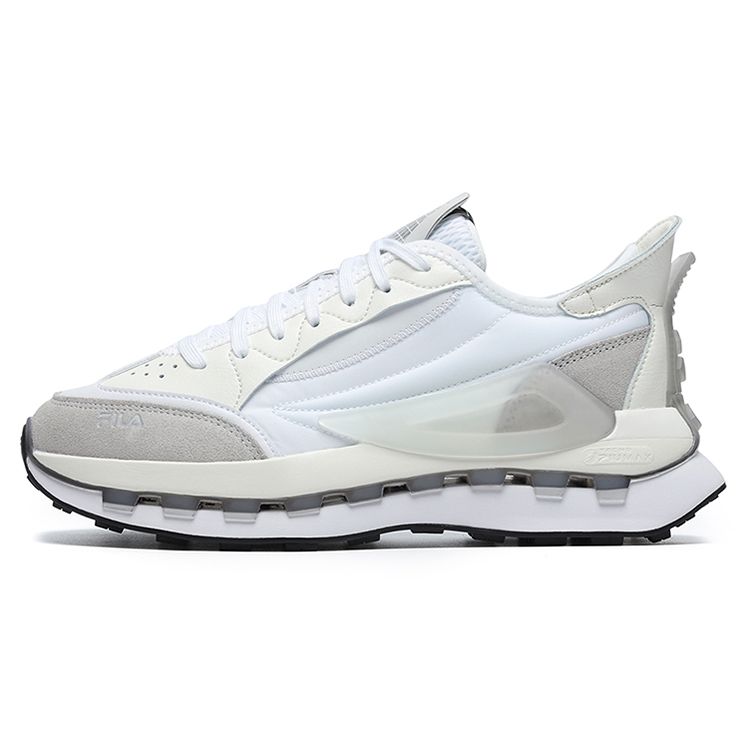 Fila Km Fabric Synthetic Leather Sports Comfortable Low-Top Lifestyle Casual Shoes Women Casual Shoes White Gray F12W233113FBV