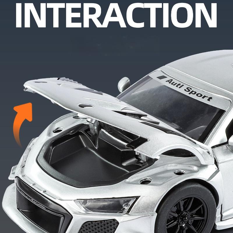 1:24 R8 LMS GT2 Racing Car Alloy Car Model Diecast Metal Toy Car Model Sound and Light Collection Kids Gift