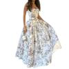 2026 Cross-border Foreign Trade Women's Clothing, New Spring Models In Europe, America, French Suspender Floral Square Collar Suspender Long Dress 