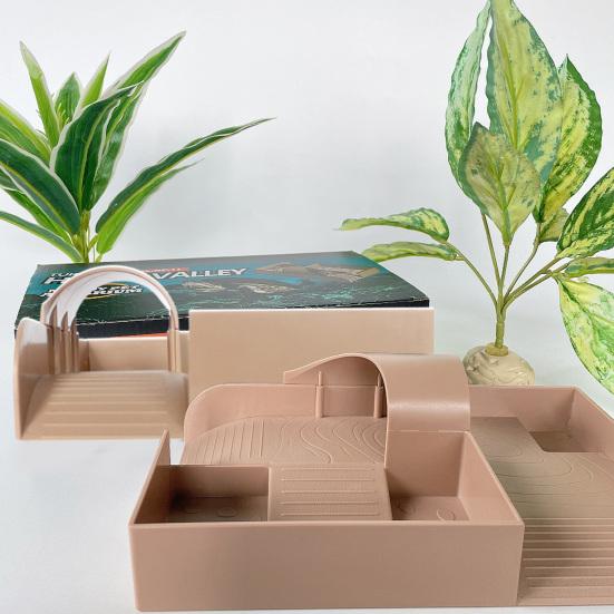 Schildkröten-Aalplattform mit Futtertrog, Kletterleiter, Unterschlupfhaus, Schildkrötenrampe, Reptilienhaustierspiel- und Ruheterrasse, Aquariumzubehör