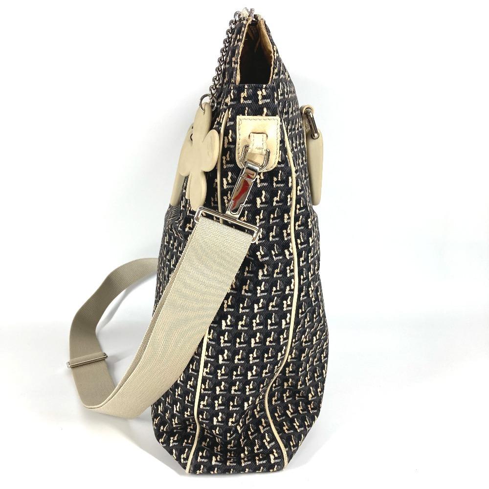 CHANEL Clover logo 2-way bag Handbag Vertical Tote Crossbody Shoulder Bag