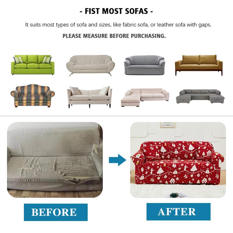 Stretchy Christmas Sofa Cover Soft Sofa Slipcovers For Living Room Washable Furniture Protectorastic Bottom For Kids, Pets