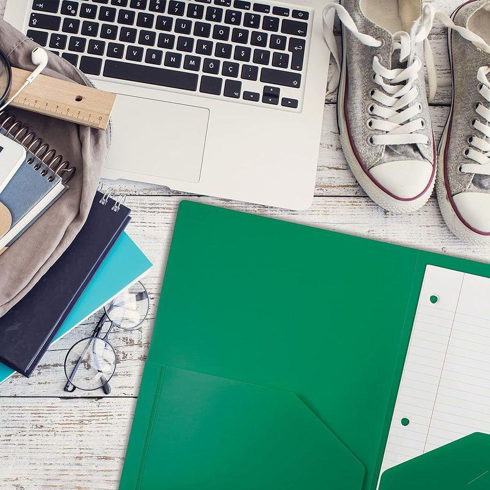 PP A4 File Folder Fashion Double Sided Pocket Folder Office Desk Organizer Folding Folders Unisex