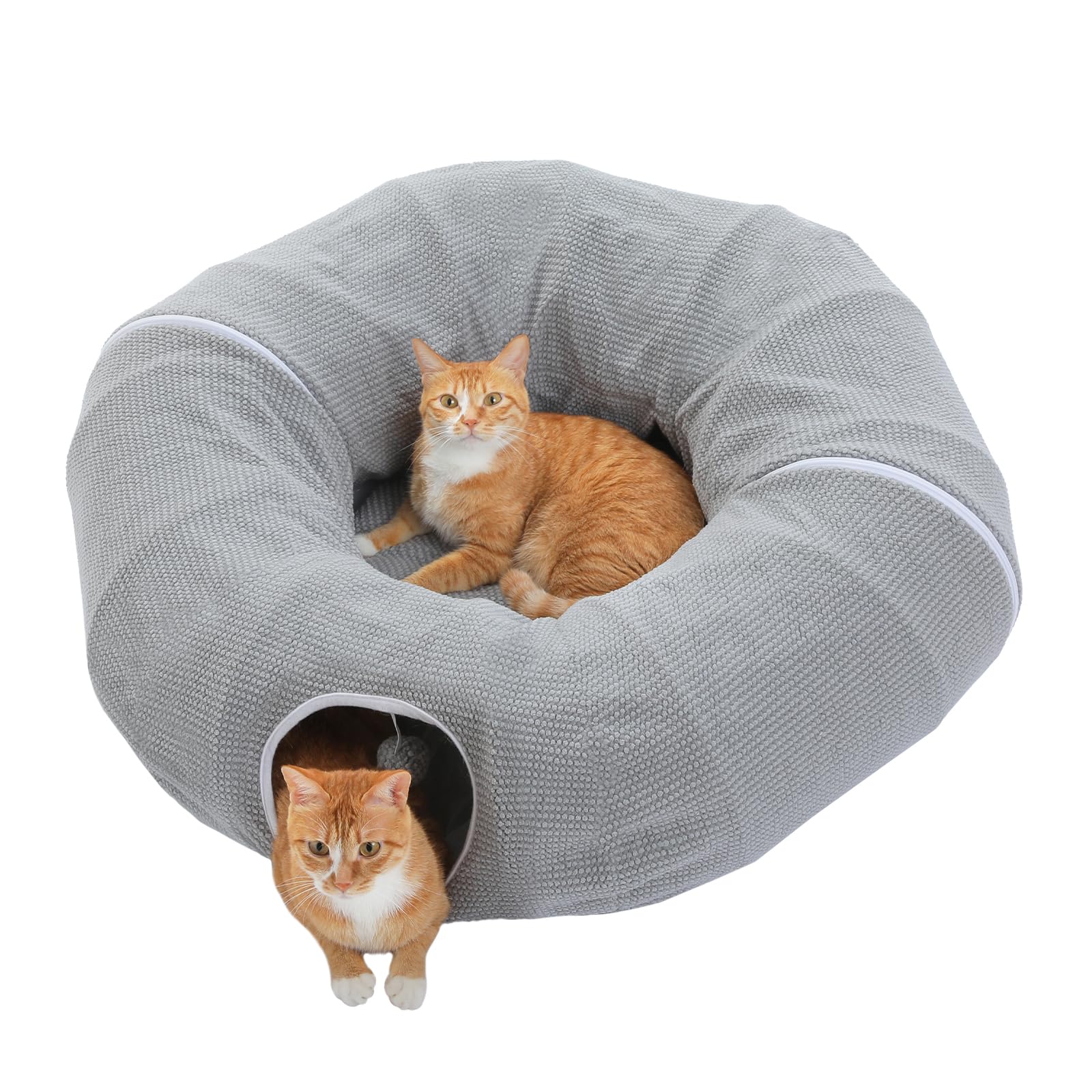 

PAWZ Road Cat Tunnel Bed, Long Donut-Shaped Cat Bed/Cat House with Cushion, Durable, Large, Foldable, Space-Saving, Easy Storage, Great for Rabbits, S