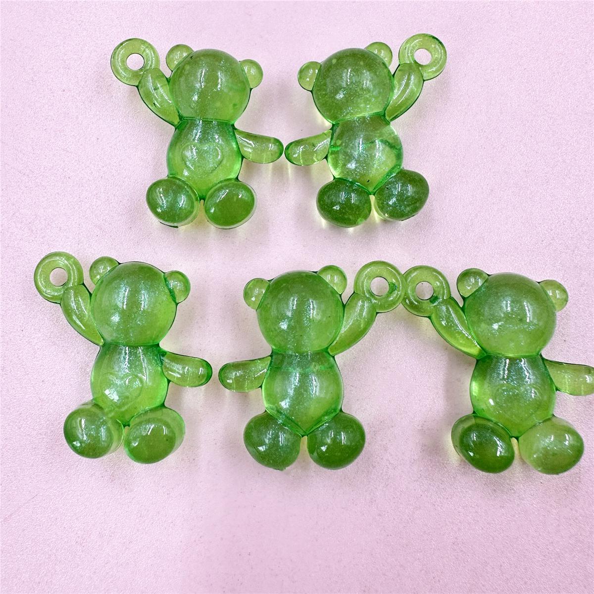 

Модный прозрачный махающий медведь 33,3 * 31,6 мм акриловый кулон ручной работы материал 5 шт DIY для производства ювелирных изделий аксессуары зелёный