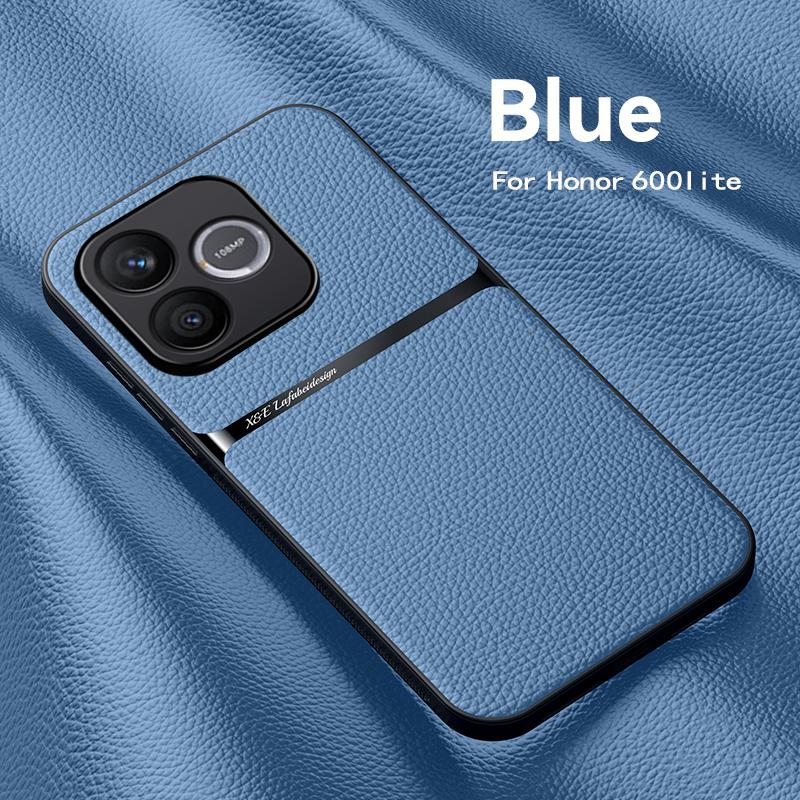 Für Honor 600 Lite Hüllen Auto Magnetische Schutz Handyhülle Für Honor 600 Lite Lederstruktur Silikon Stoßfeste Abdeckung
