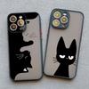 Black And White Cat Luxury Phone Case For Iphone 15 14 Pro Max Plus 13 12 Mini Pro Max 11 X XR XS 8 7 Plus SE2 Shockproof Covers