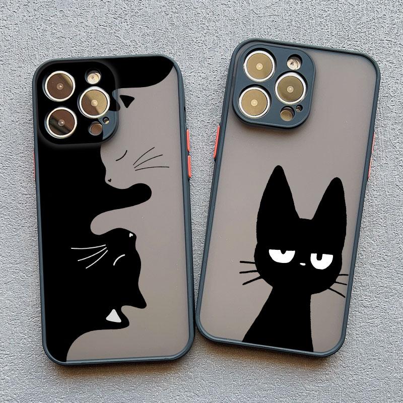 Black And White Cat Luxury Phone Case For Iphone 15 14 Pro Max Plus 13 12 Mini Pro Max 11 X XR XS 8 7 Plus SE2 Shockproof Covers