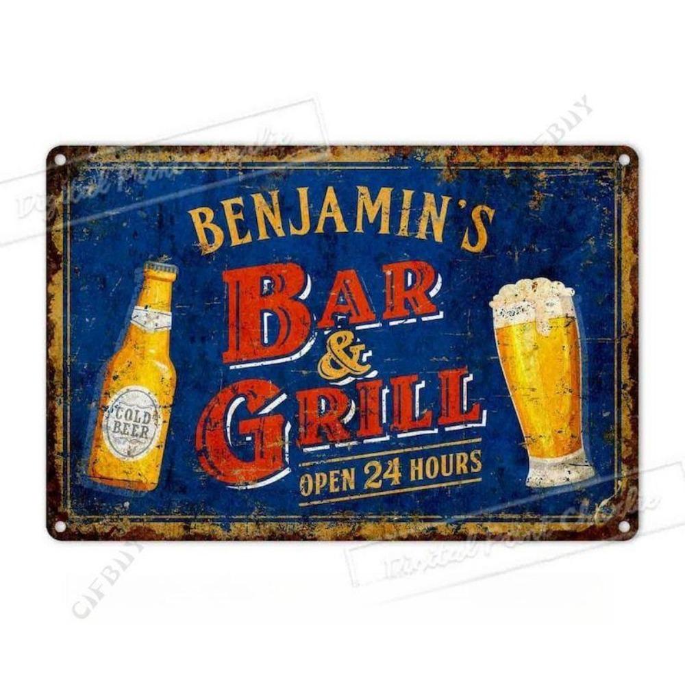 Beer poster on the wall, metal plaque 20x30cm