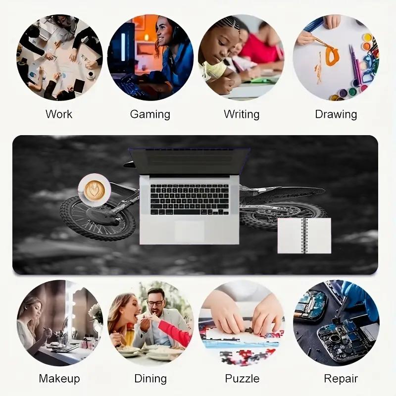 Motorcycle Stunt Xl Gaming Mouse Pad Nonslip Rubber Base Stitched Edge Waterproof Desk Mat For Pc Laptop Gamer Office Computer Accessories C929629