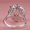 Big Oval Pink Zircon Cute Egg Shape Stone Rings For Women CopperColor Promise Engagement Wedding Bands Bridal Jewelry Girl Gift