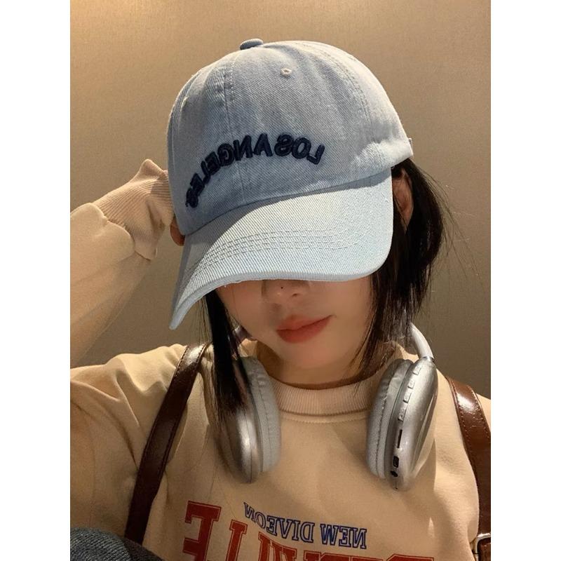 Cowboy Baseball Cap Women's Versatile Wide Brim Show Face Small Peaked Cap Soft Top Big Head Hat