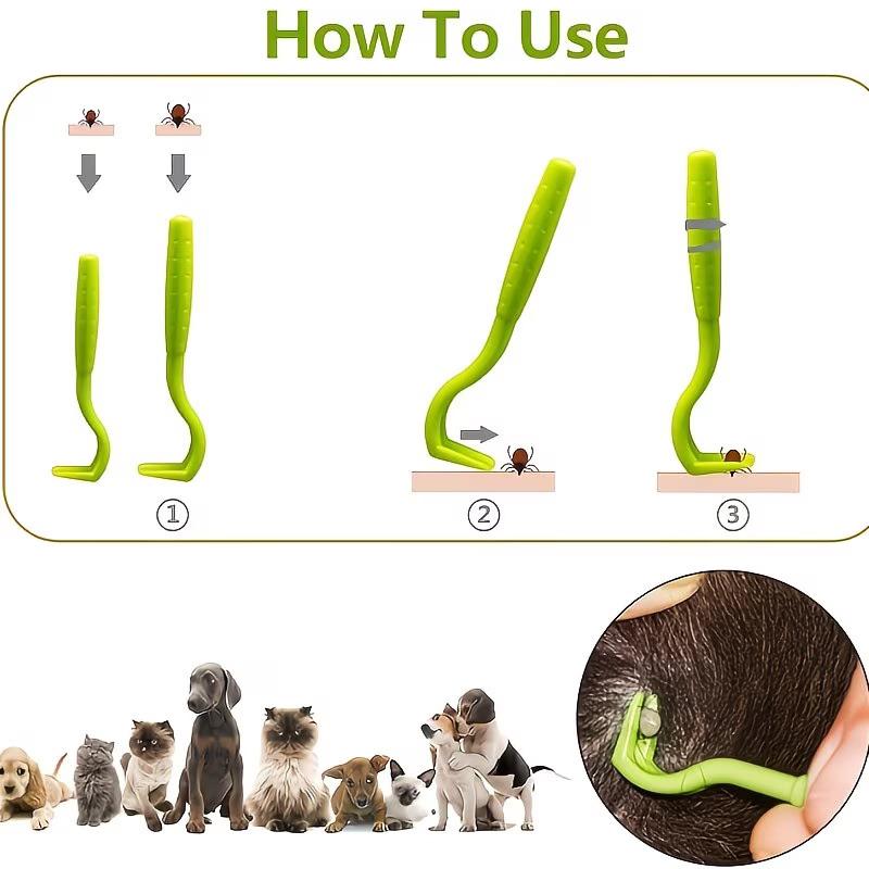 Tick Remover Tool Set Portable with Storage Case Safe Painless Removal for Dogs Cats Outdoor Hiking Travel Use