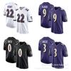 Baltimore Ravens NFL Camiseta de Fútbol Bordada Personalizada Uniforme del Equipo Hombres Aficionados Con Nombres de Jugadores Números