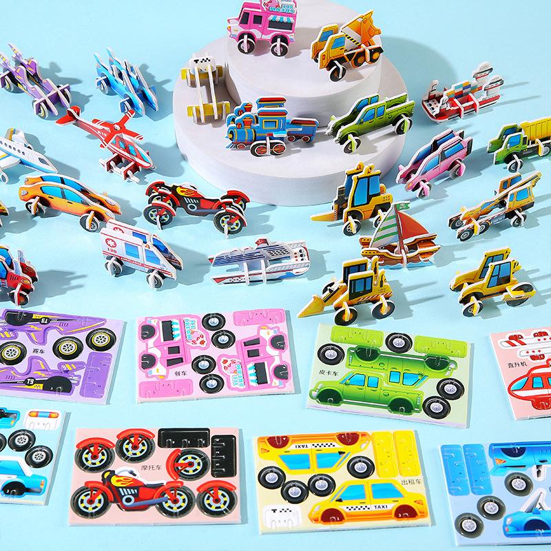 30Pcs Vehicle Car Jigsaw Foam Puzzle 3D Educational Toys Kids Birthday Party Favors Gift for Guests Goodie Bag Pinata Filler
