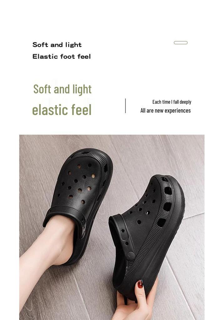 Women's Trendy Non-Slip Odor-Resistant Closed-Toe Summer Crocs with Thick Soles for Casual Outdoor Wear