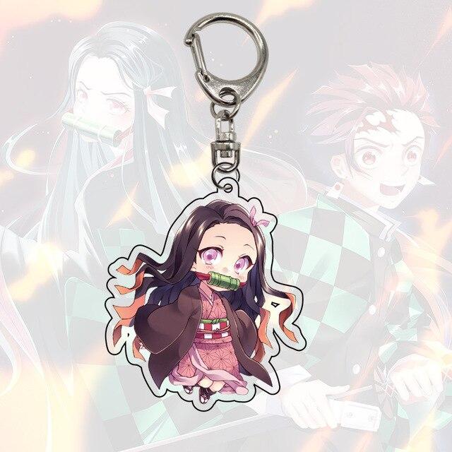 Anime Demon Slayer Kimetsu No Yaiba Tanjiro Kamado Cosplay Keychain Akryl Cartoon Keychain Keyring Přívěsek