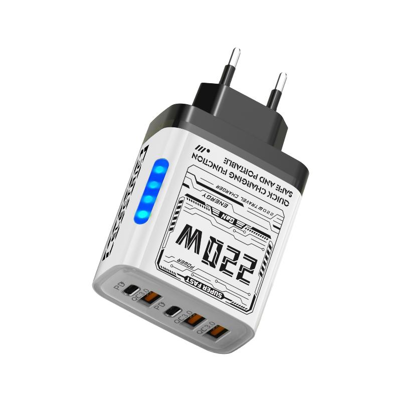 220W 5 Ports Fast Charger Type C Quick Charge Usb Wall Charger Adapter For Xiaomi Redmi Iphone Samsung Mobile Phone Charger
