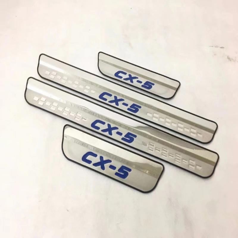 Car Styling For Mazda CX-5 CX 5 CX5 Accessories Door Sill Trim Scuff Plate Door Sills Rotector Guard Car Sticker 2017