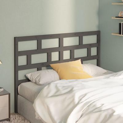 Vidaxl Bed Headboard, Grey, 126X4X100 Cm, Solid Pine Wood