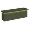 Garden Planter with LED Olive Green 30 X 100 X 30 Cm Steel