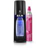 Soda and Sparkling Water Machine - - E-TERRA - 1 Dishwasher-safe Bottle - 1 60L Gas Cylinder - Black