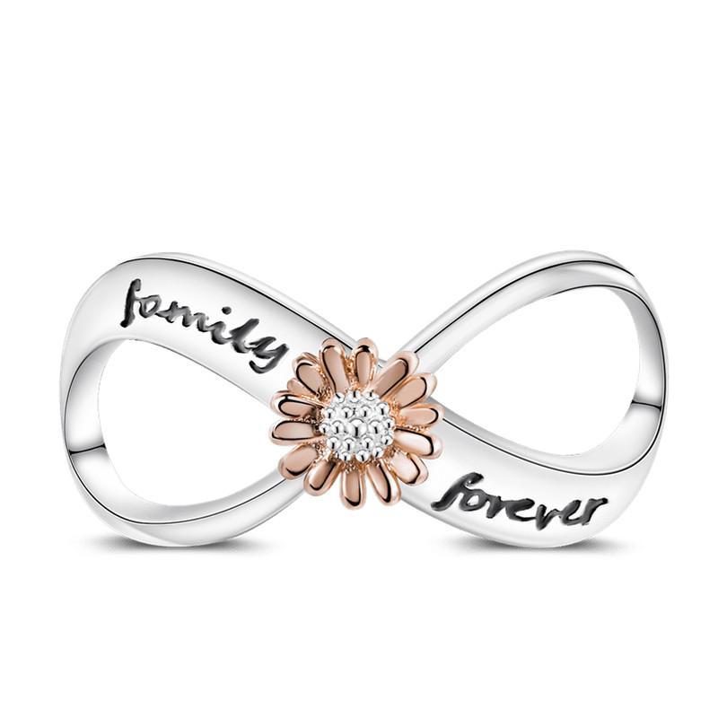 Flower Charms Fit Bracelets Sunflower 925 Silver Tulip Sakura Daisy Rose Flowers Beads DIY Jewelry Making