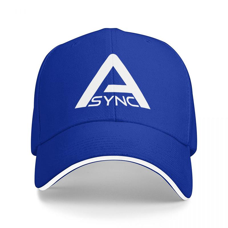 ASYNC LOGO BLACK BASEBALL CAP WITH WHITE TRIM AND TRIANGLE DESIGN FOR Unisex AND Women FASHIONABLE STREETWEAR ACCESSORY
